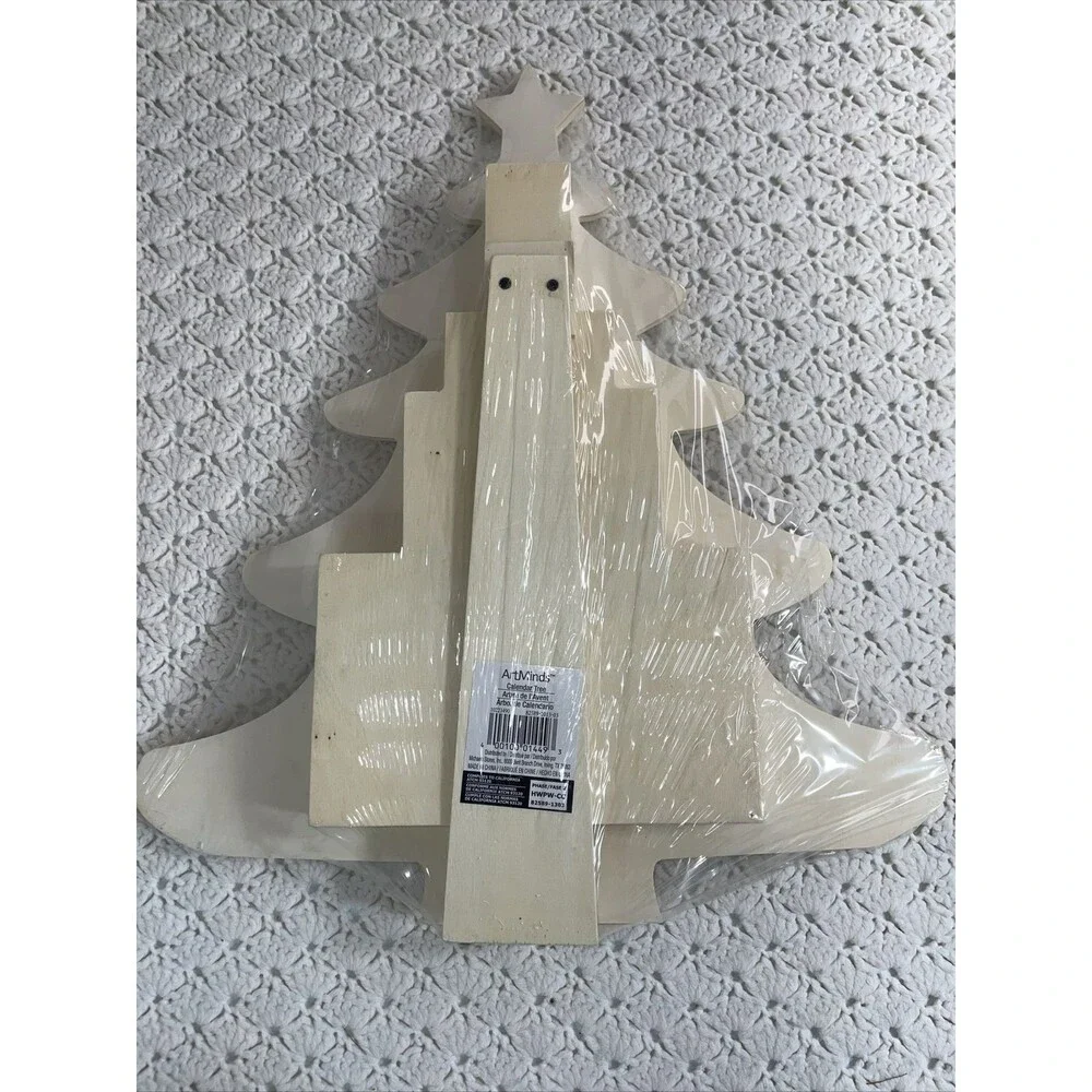 Wooden DIY Christmas Tree Advent Calender Stand Trinket Box Drawers Xmas